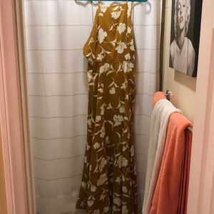 Mustard yellow Floral Sundress